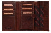 FFelsenfest Vintage Geldb&ouml;rse Damen gro&szlig; cognac